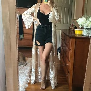 Sheer Lace Kimono